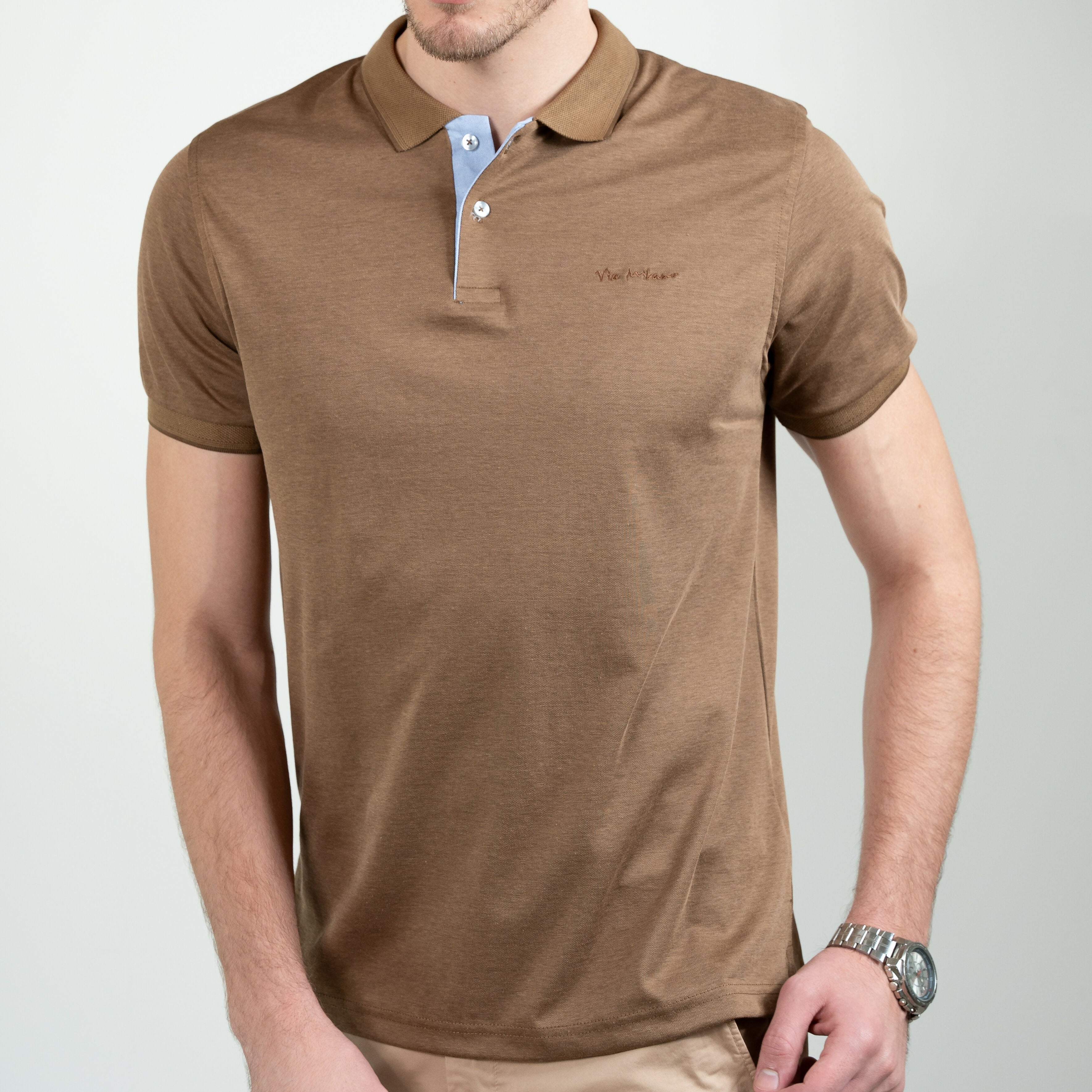 Via Milano Polo T-shirts Taupe