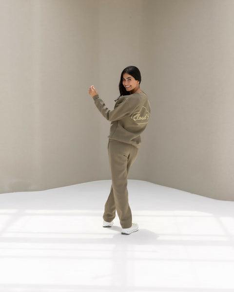 TheCloud9 Olive Green Straight-Leg Pants