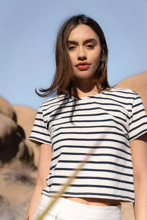 Kor Navy Striped T-shirt