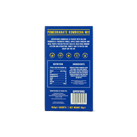 Superfoods Instant kombucha Box - Pomegranate Flavour Sachets 10 x 5g