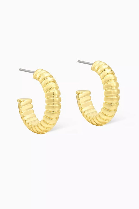 Snake Chain Hoops- Gold