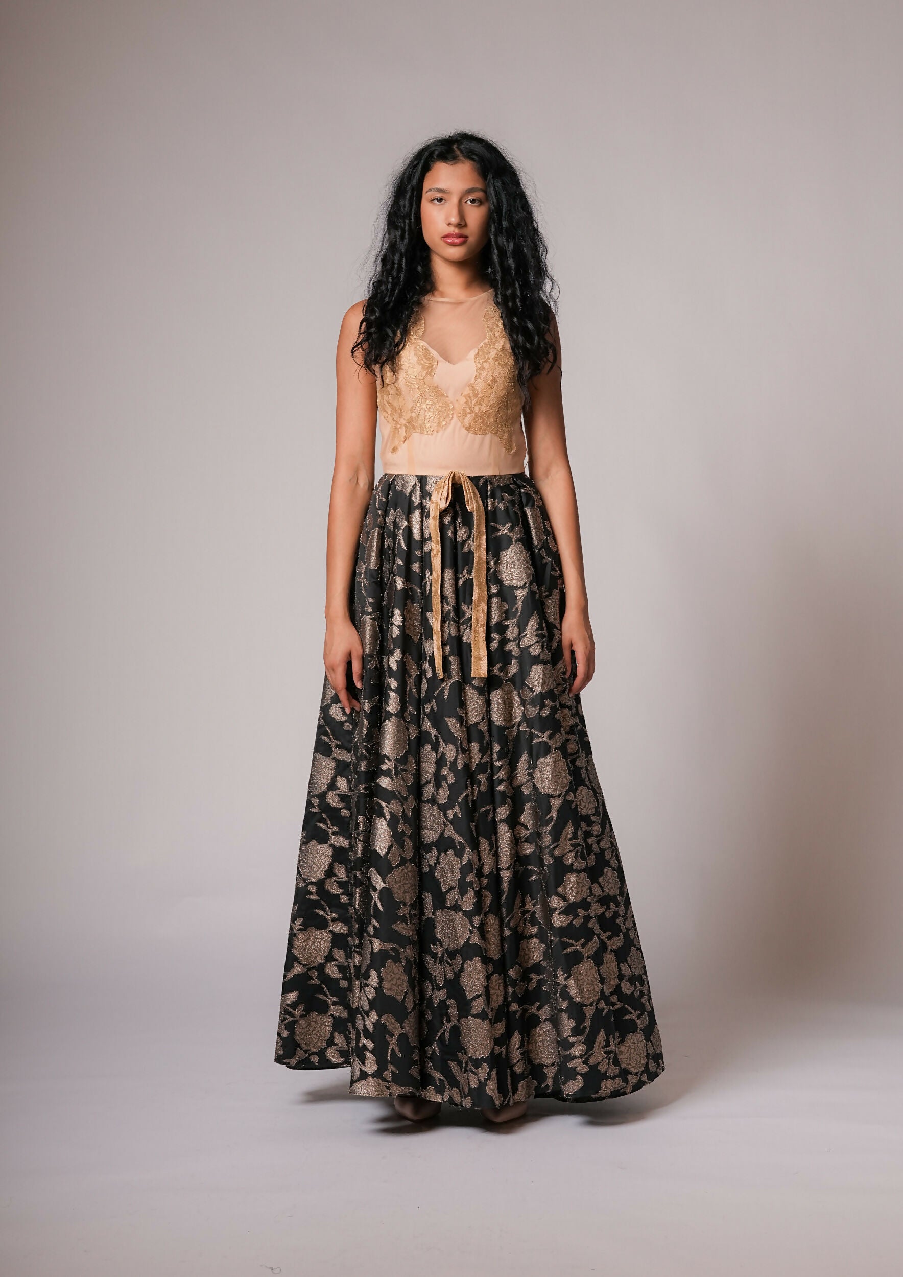 Fantasy Gown with brocade bottom
