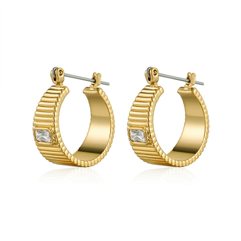 The Francois Ridged Hoops- Gold