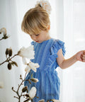 F1444 - MIRO DRESS - CLOUD DANCER MAZERINE BLUE STRIPE - Extra 1