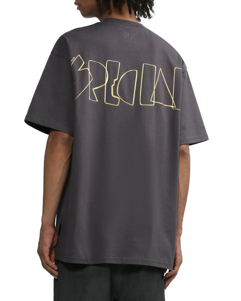 Metallic Print T-shirt In Charcoal