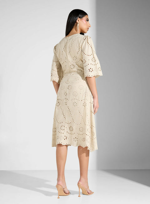 WOVEN WOMEN SCHIFFLI DRESS