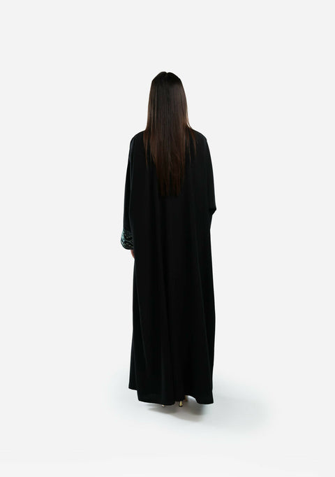 Black Abaya Embroidery Sleeves