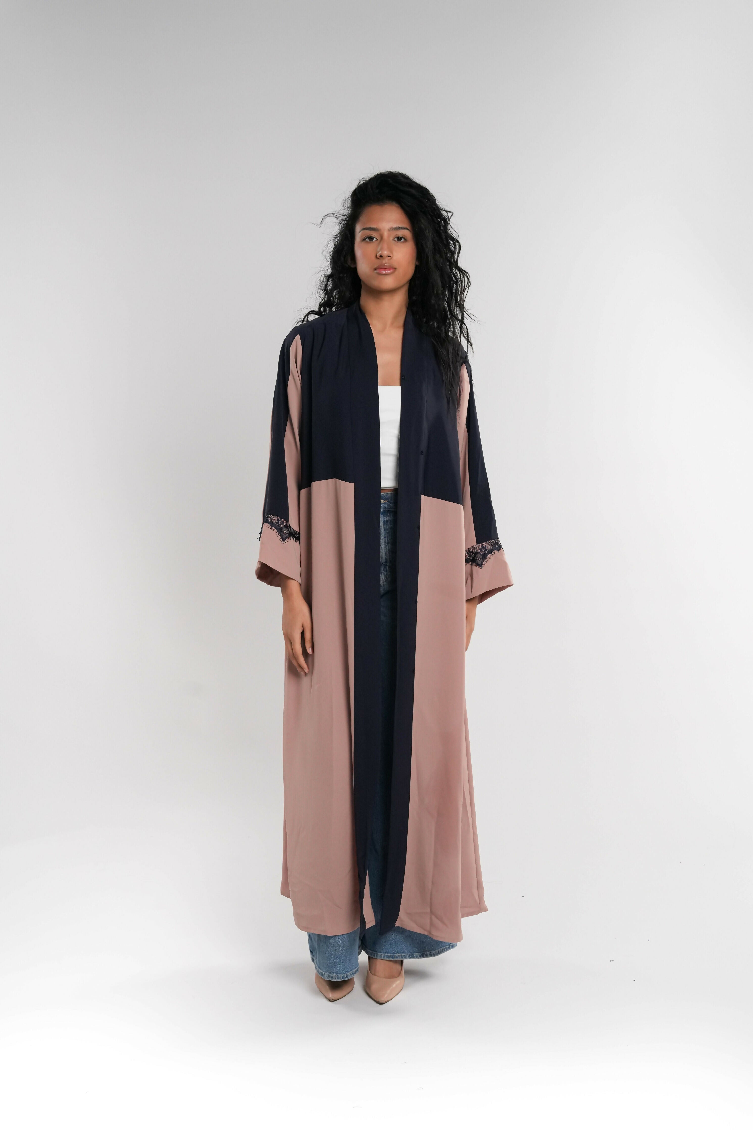 Two Tone Abaya with Lace