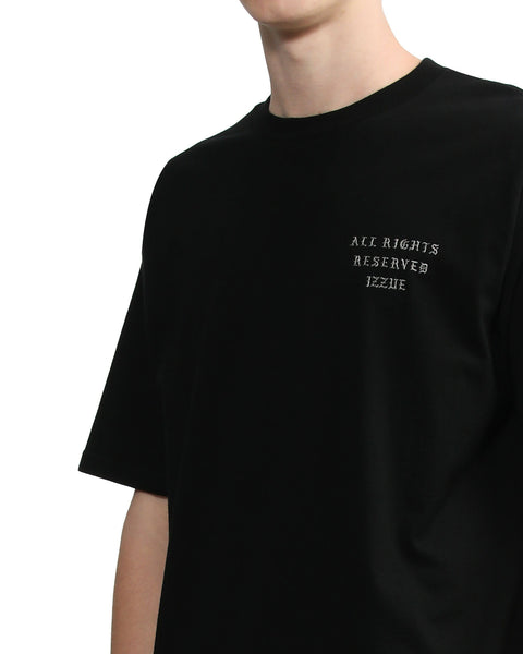 Metallic Slogan T-shirt In Black