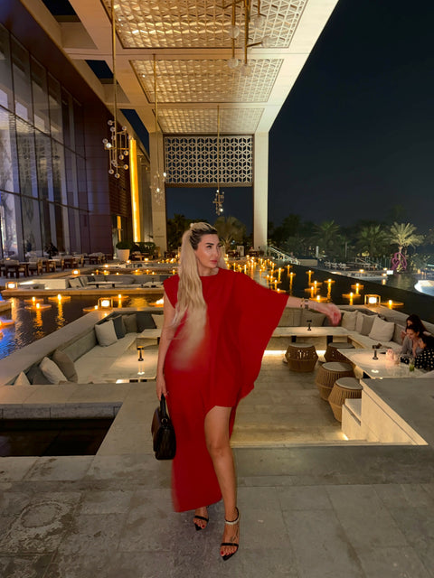 Icona Stile Asymmetric Red Oversize Two-Piece Set