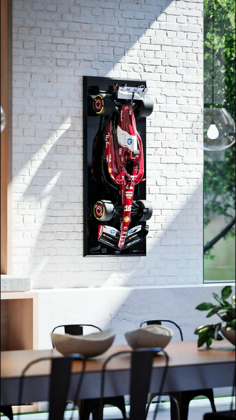 1:4 Scale Formula 1 Ferrari 2024 Charles Leclerc Wall Sculpture