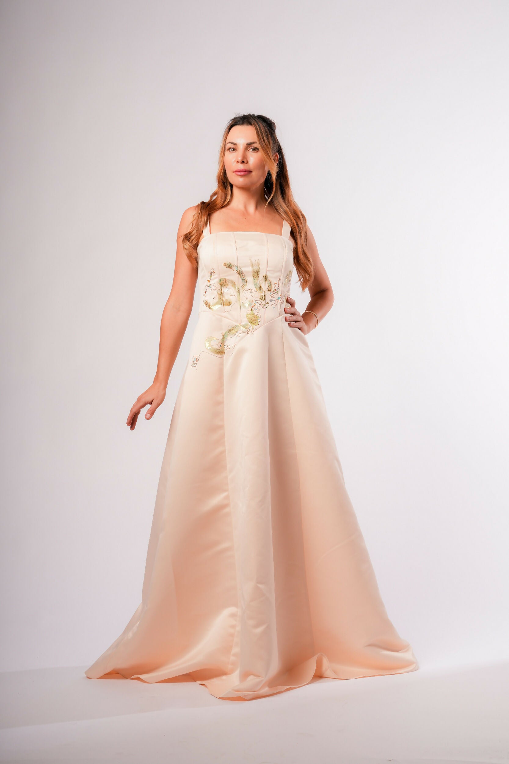 Milky Corset Dress (Hand-Painted)