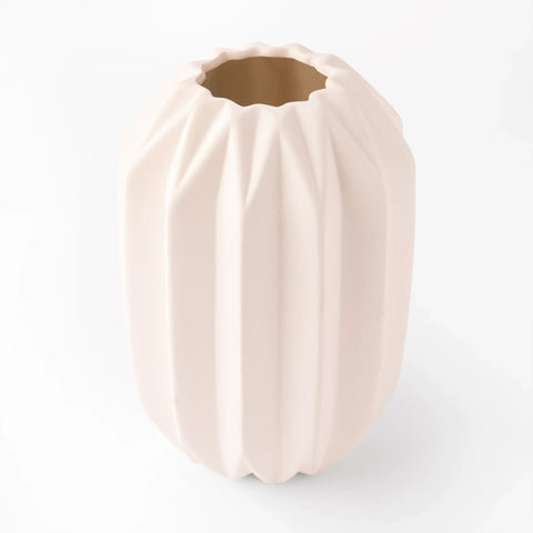 3-D Printed White Ceramic Vase Medium