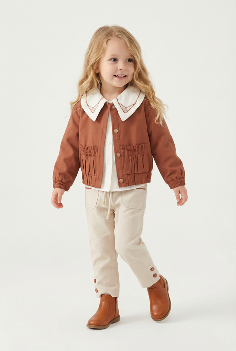 BOMBILI Girls 3-piece set (shirt,jacket,pants) - Tile
