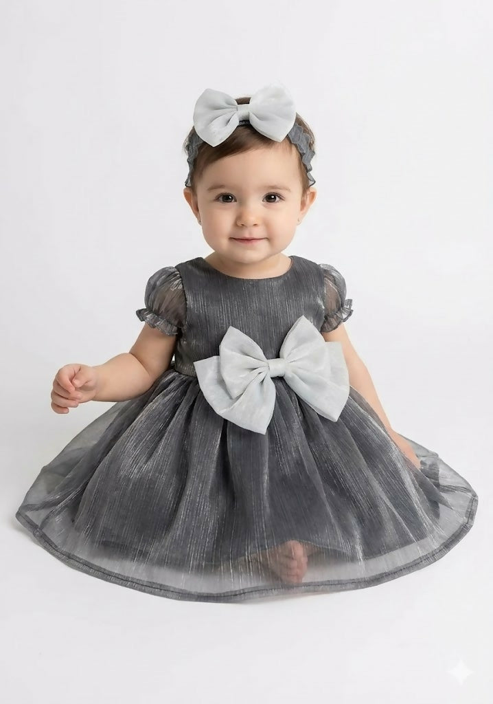 MAISON BEBE Selin Bow Dress - Grey