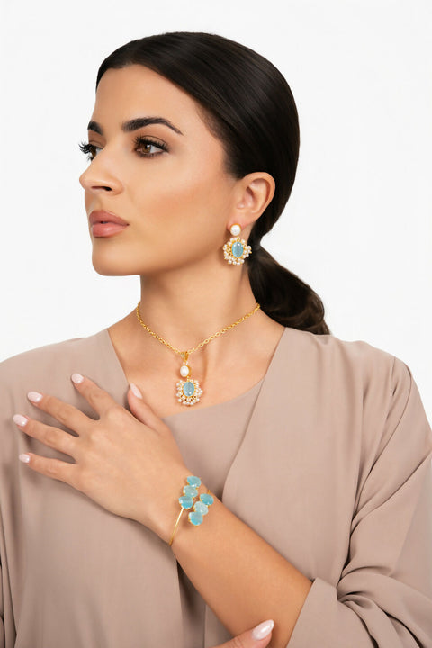 Blue Trinity Cross Cuff