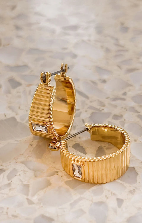 The Francois Ridged Hoops- Gold