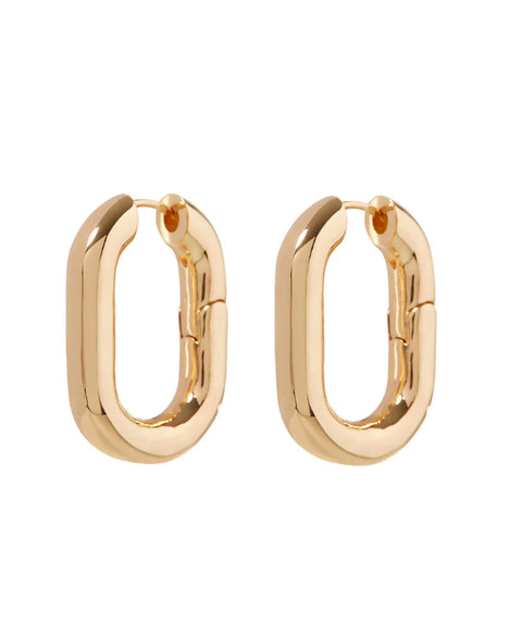 XL Chain Link Hoops- Gold