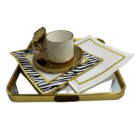 BLACK or WHITE COCTAIL NAPKIN SET