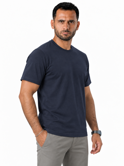 ANGELO KAHEL - CREW NECK T-SHIRT NVY - VT-1044