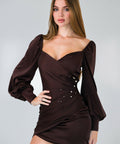 Muse-Chocolate-Brown-Mini-Pear-Studded-Dress1