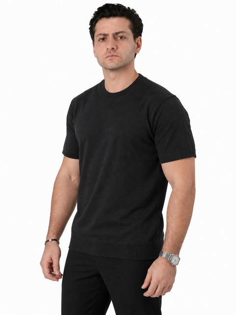 ANGELO KAHEL - CREW NECK KNITWEAR BLK - TV-4030
