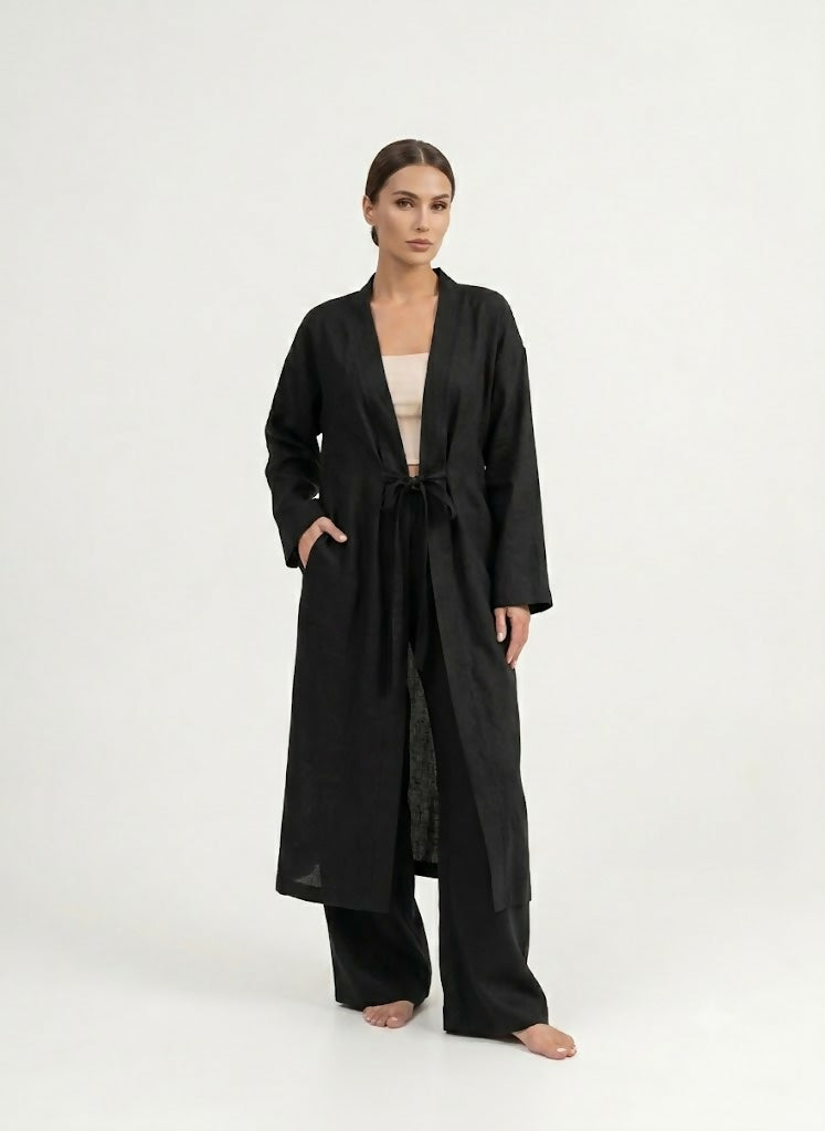 Viscose Suit With Trousers And Cape Black