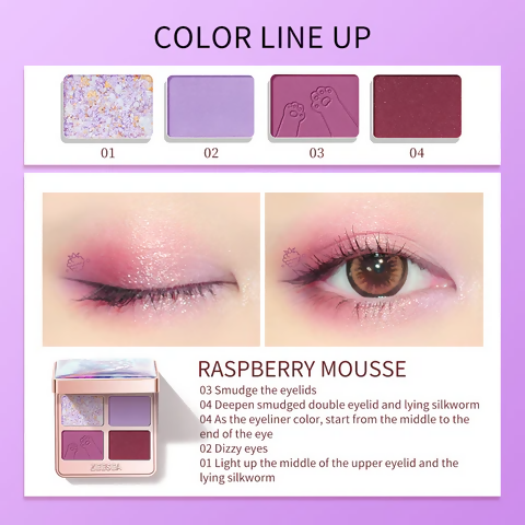 ZEESEA Tipsy Kitty Eyeshadow Quad - 04 Berry