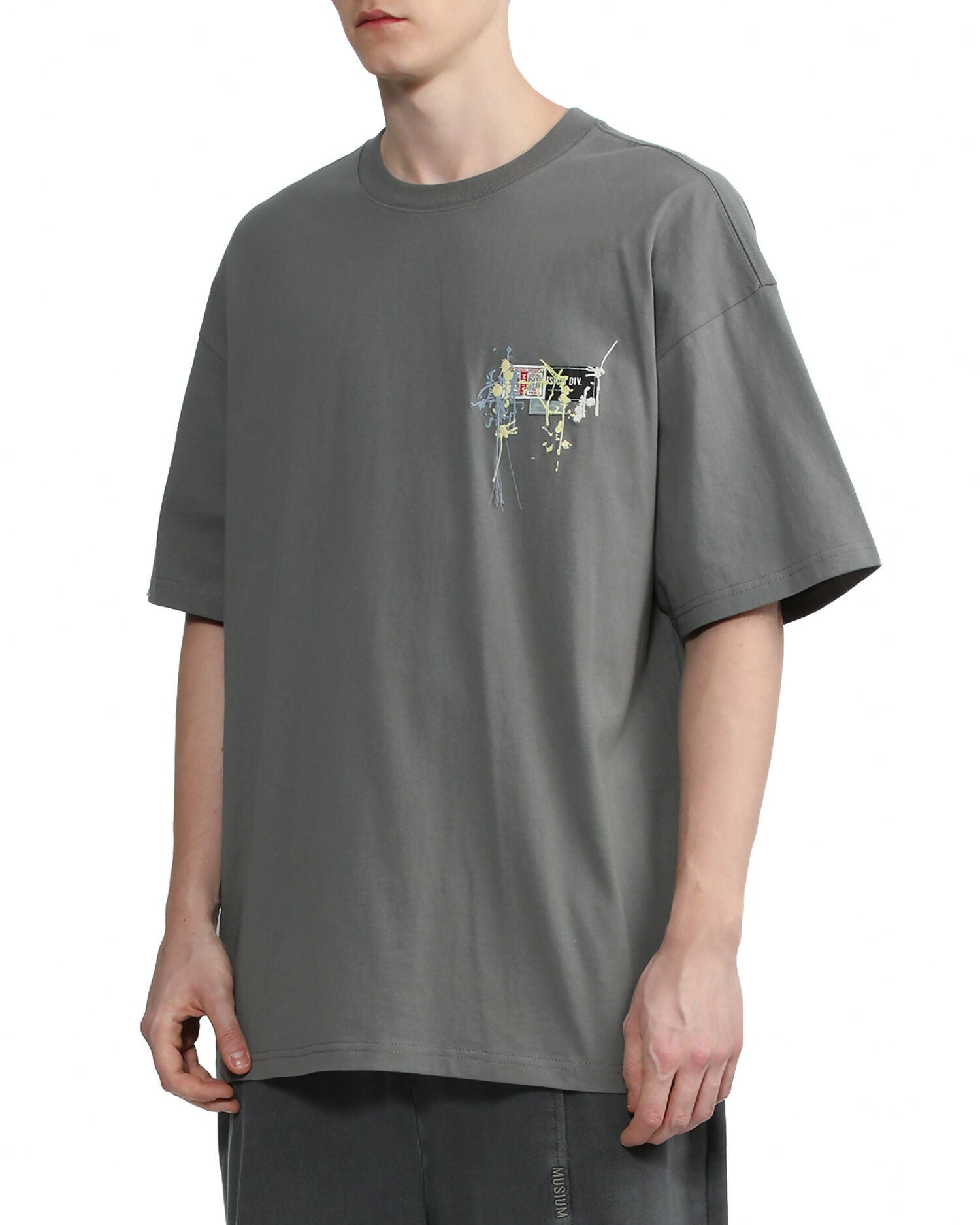 Watercolor Logo Short Sleeve T-shirt in Dark Grey