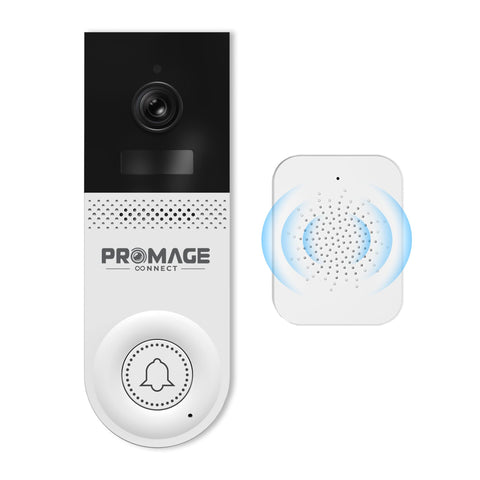 PROMAGE CONNECT WIFI WIFI Doorbell مع جهاز CHIME PC-D221-W