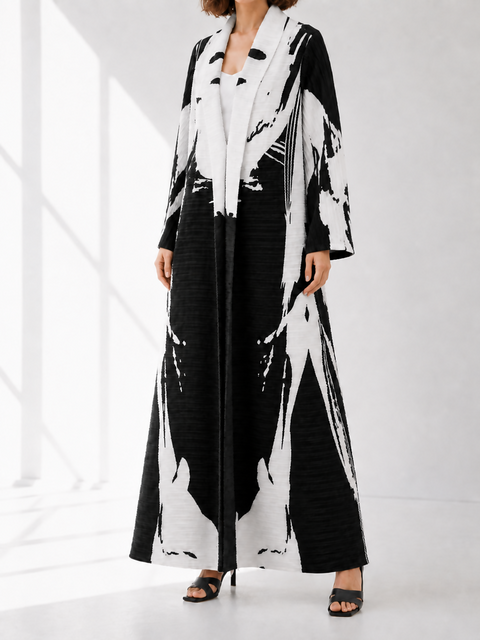 Abu Dhabi Abaya Black White