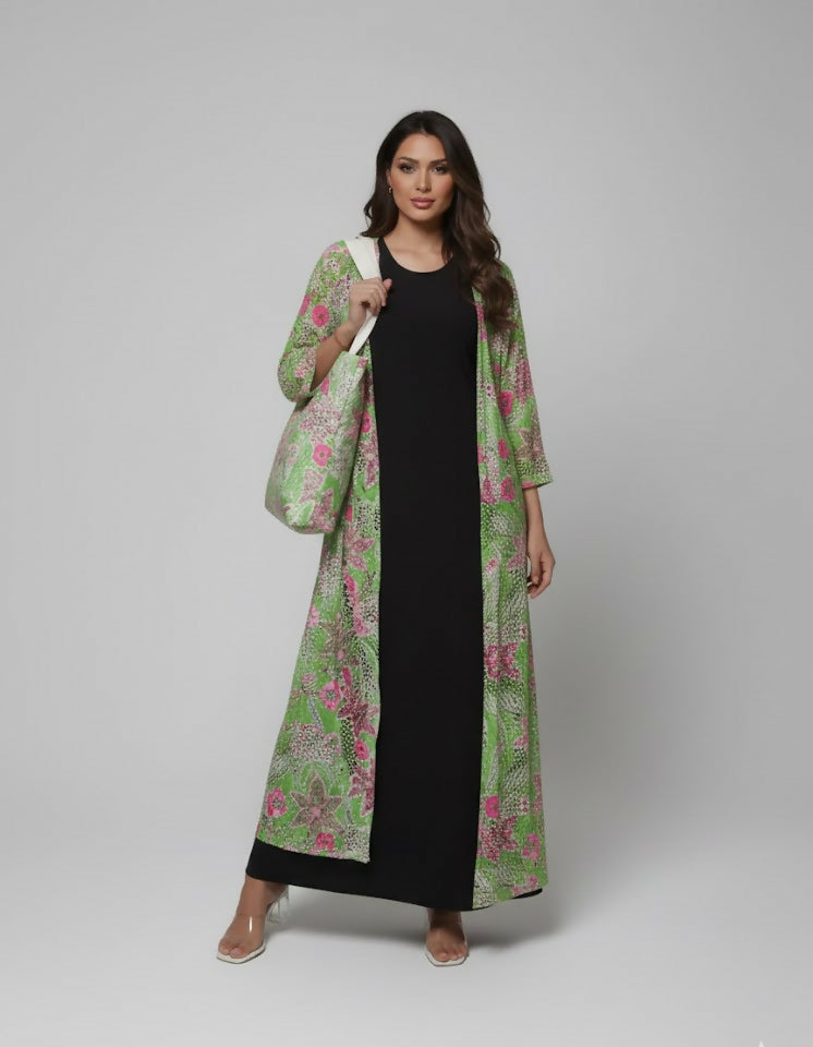 Casual Light Open Dress in Green Free Size