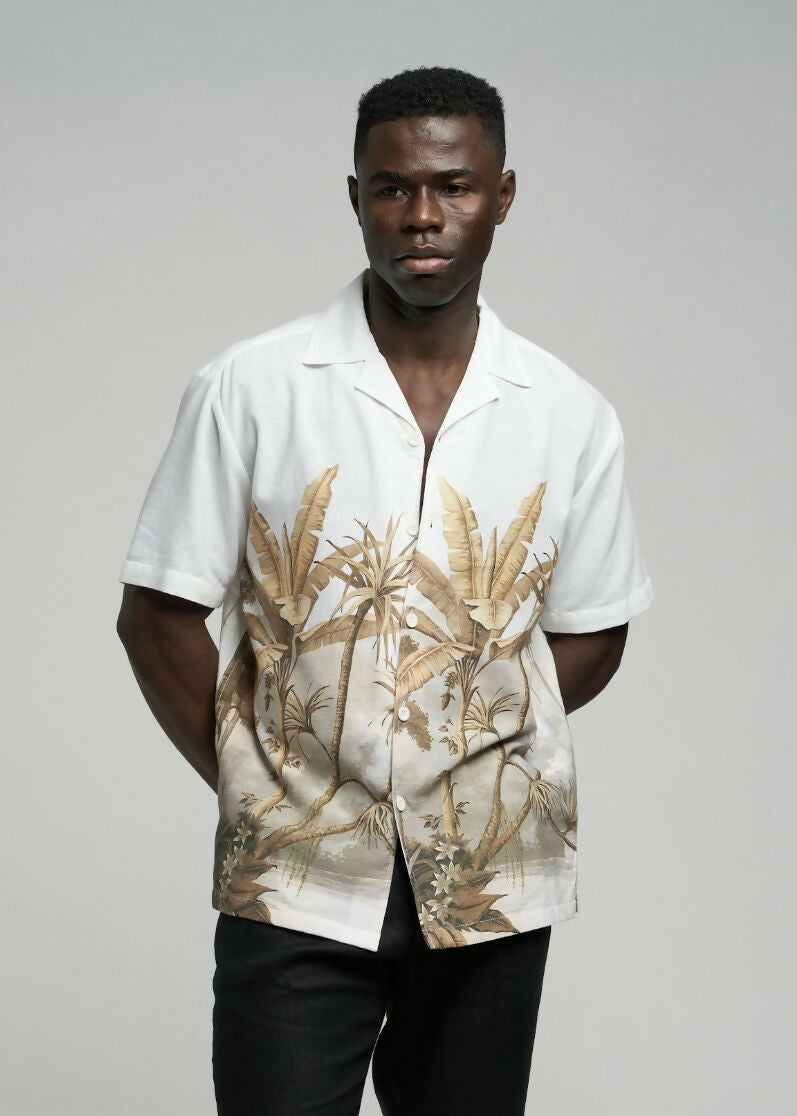 SS Island Palm Off-white Shirt