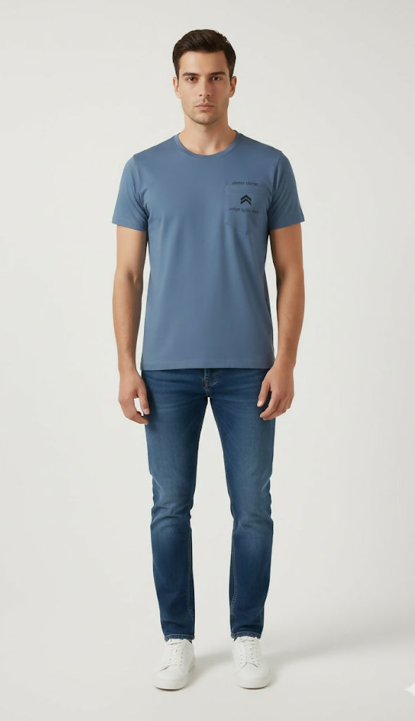 CHEST PRINTED COTTON T-SHIRT