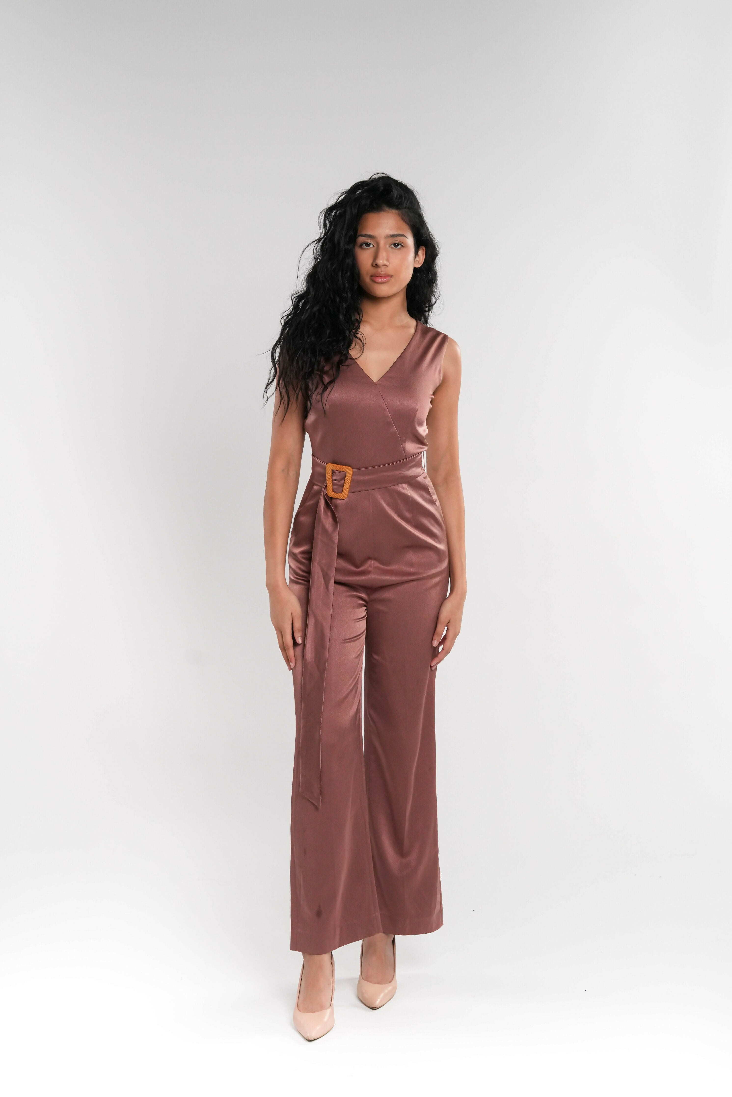 Bronze Belted Jumpsuit