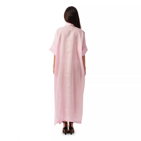 Pink Linen Trench Coat