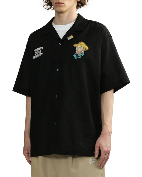 Logo Embroidered Van Gogh Shirt in Black