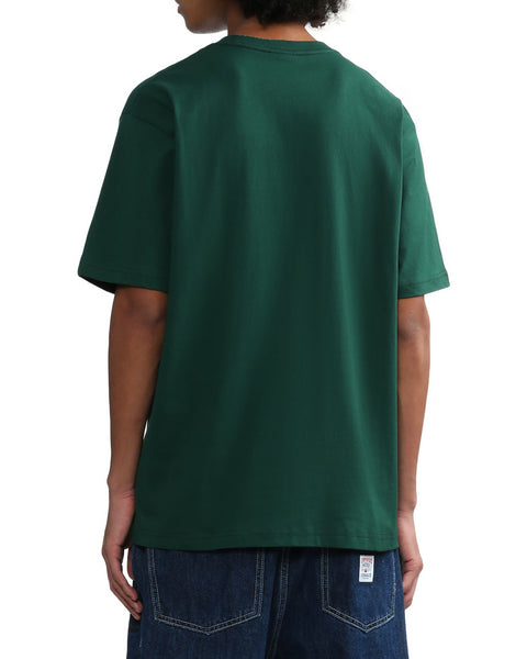 Patched Dark Green T-shirt in Cotton Jersey