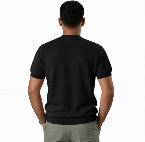 ANGELO KAHEL - CREW NECK KNITWEAR BLK - TV-4030