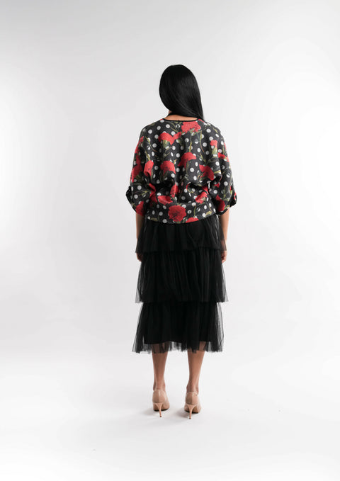 Floral Jacket with Front Zip