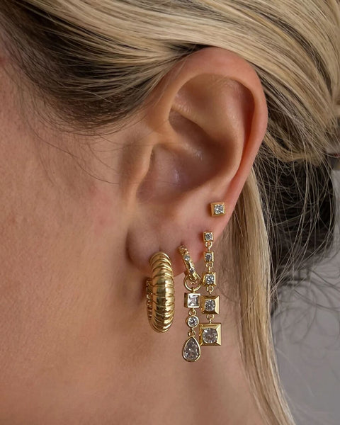 Snake Chain Hoops- Gold