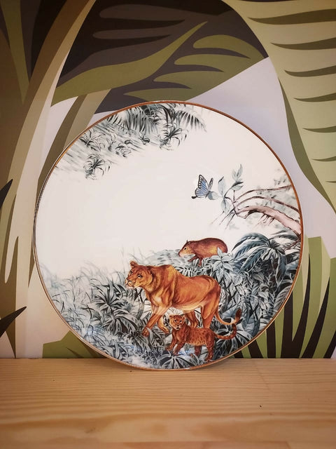 Hand-painted Jungle print Porcelain plates