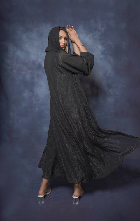 Modern women’s abaya consisting of three pieces decorated with scarf – Chiffon