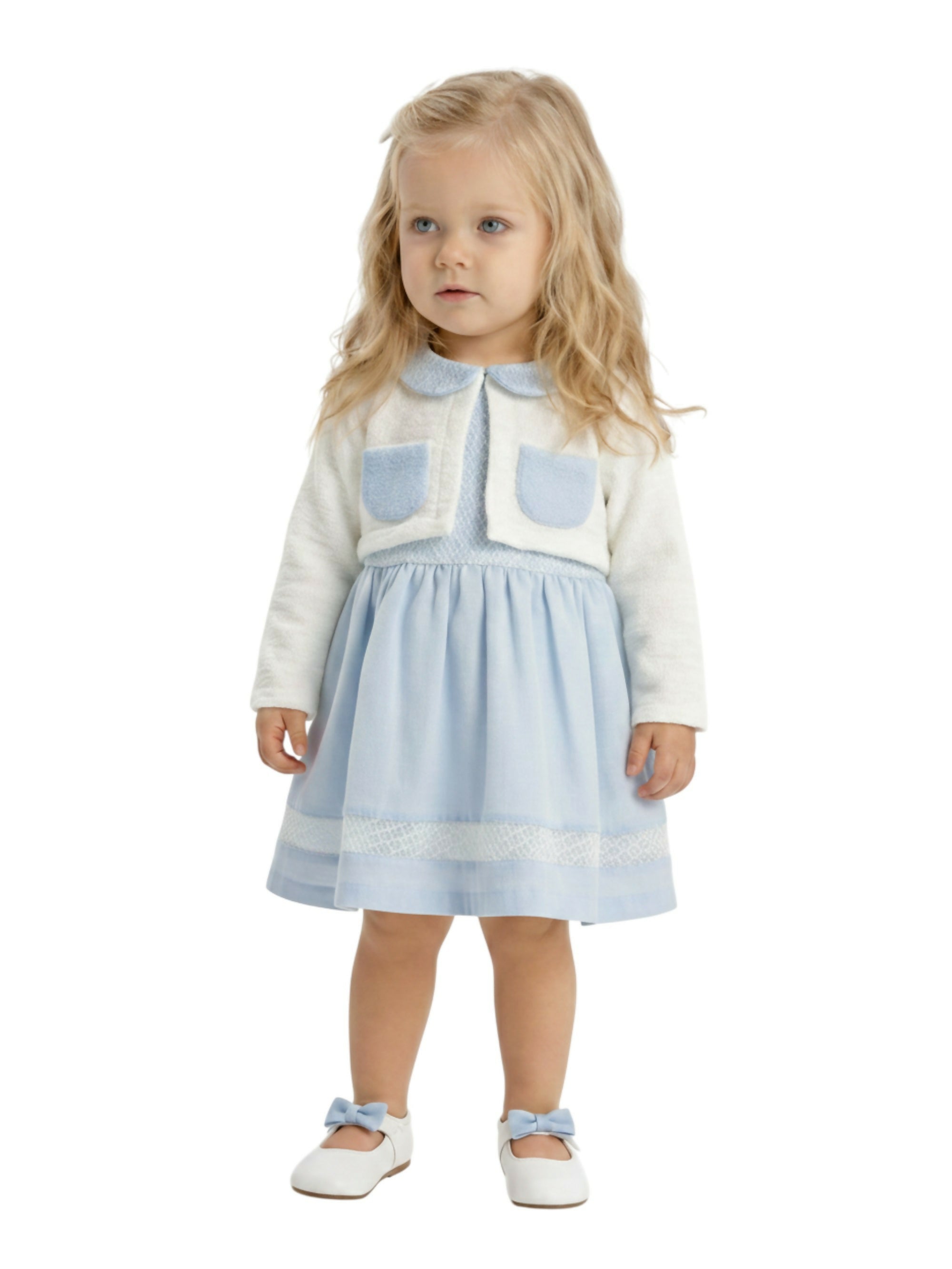 BOMBILI Girls 2-piece set (drees,jacket) - Blue