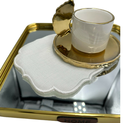 SADE COCTAIL NAPKIN SET IN ECRU