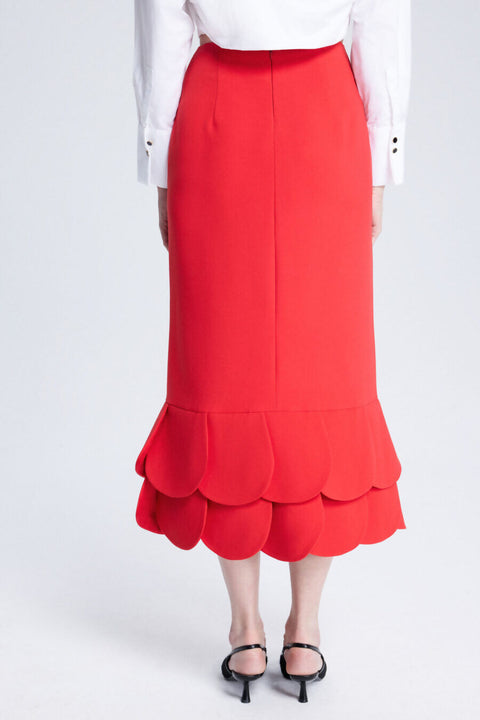 Chic Majesty Red Long Skirt