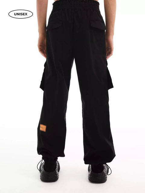 Wide Black Cargo Pants "Romanticism"