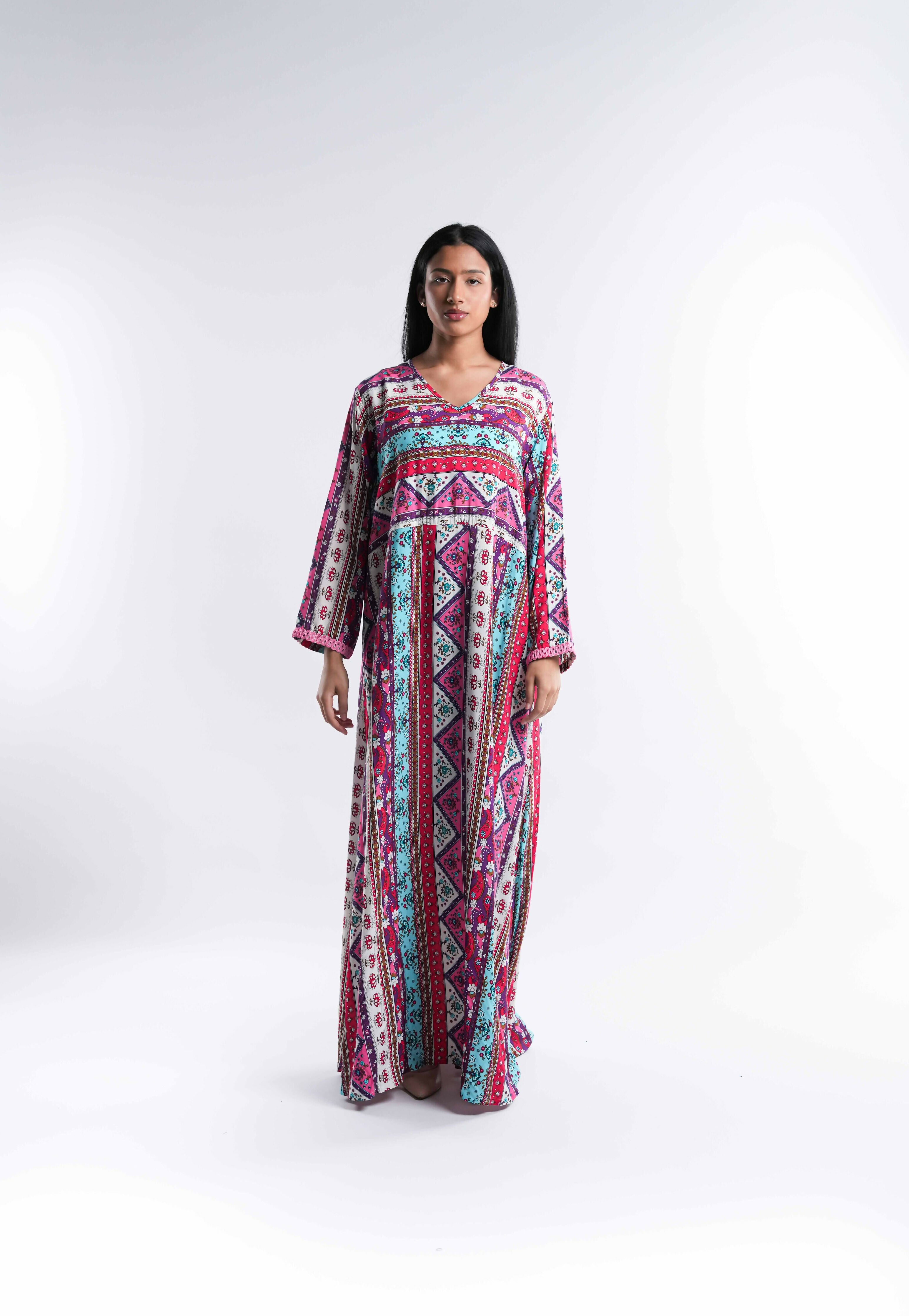 Multicolor Cotton Kaftan
