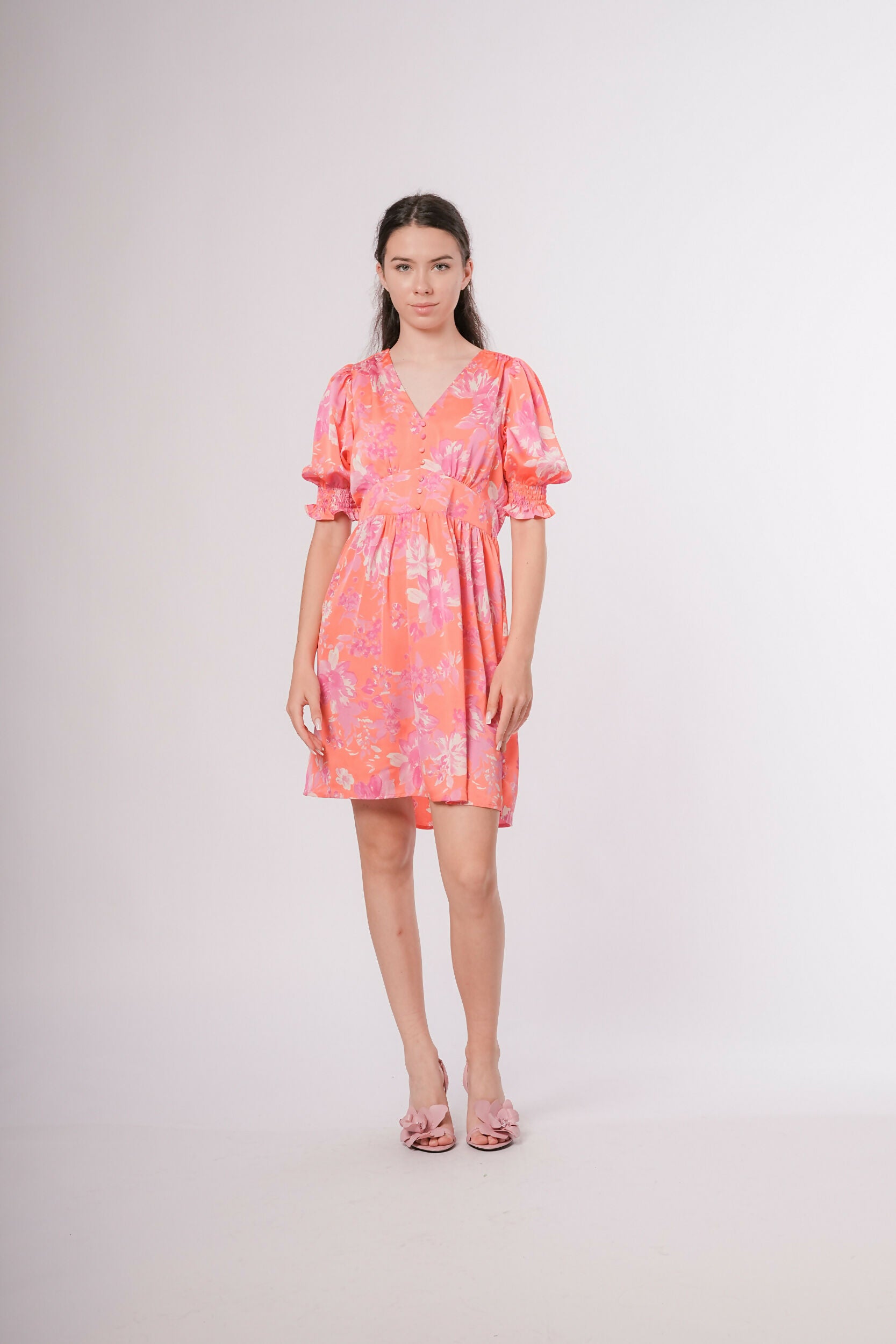 MY PEANUT Coral Georgette Dress