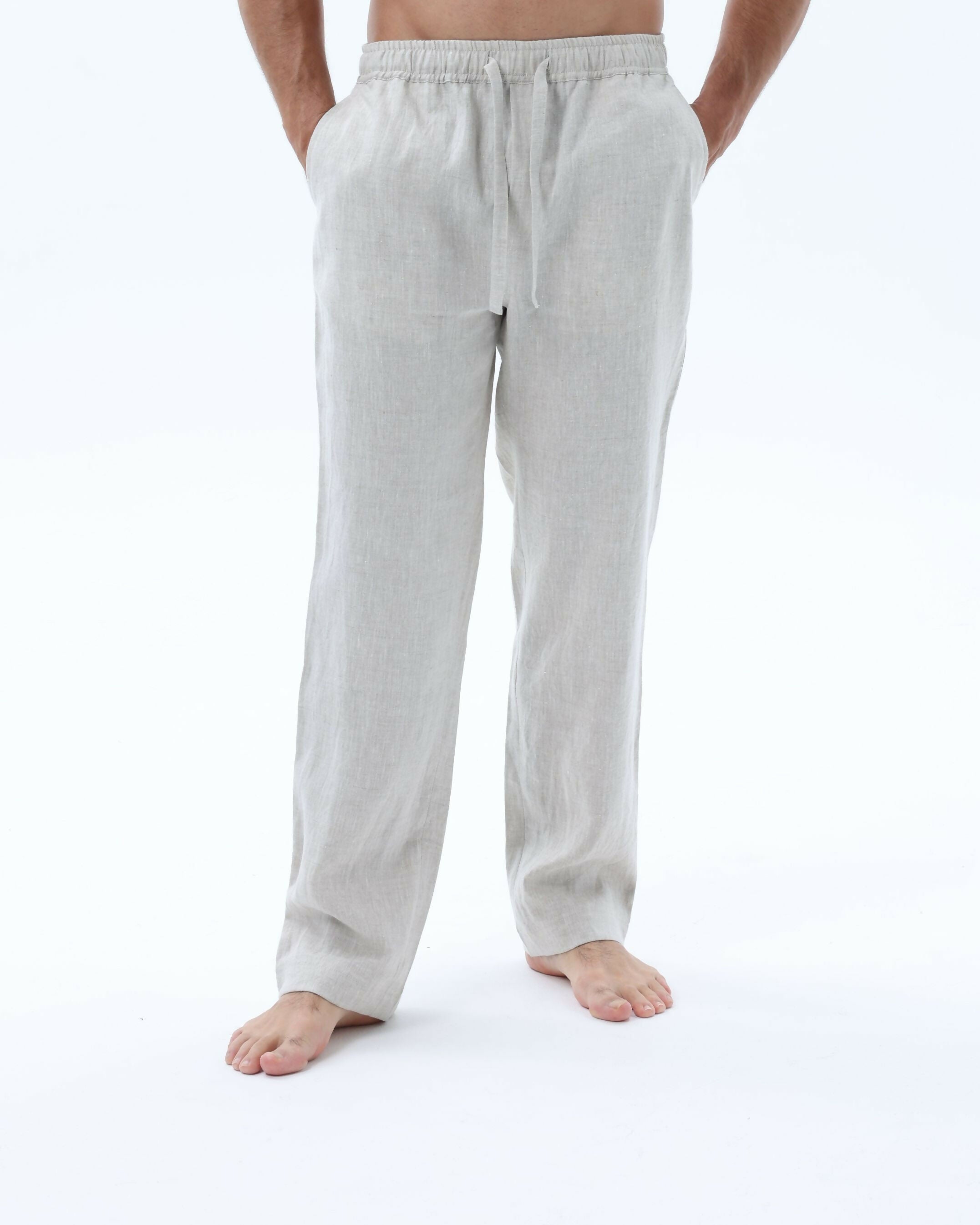 Corfu Trousers Slub Linen Biege